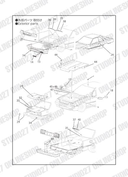 1/24 Skyline RS TURBO (DR30) JTC Upgrade Parts<br>for Hasegawa<br>STUDIO27 ��Detail Up Parts��