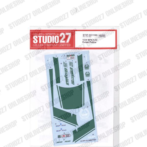 1/24 MP4-12C Dubai Police<br>forFUJIMI<br>STUDIO27 Original Decals