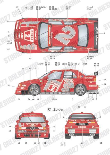 1/24 155 V6 T1 #1/#2 DTM 1994 conversion kit <br>for TAMIYA<br>STUDIO27 Conversion Kit