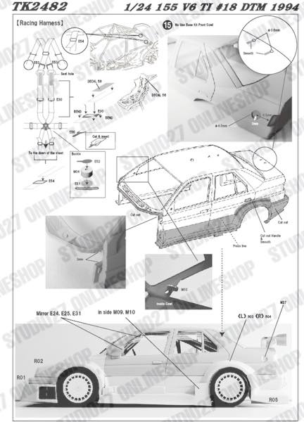 1/24 155 V6 T1 #18 DTM 1994 conversion kit <br>for TAMIYA<br>STUDIO27 Conversion Kit