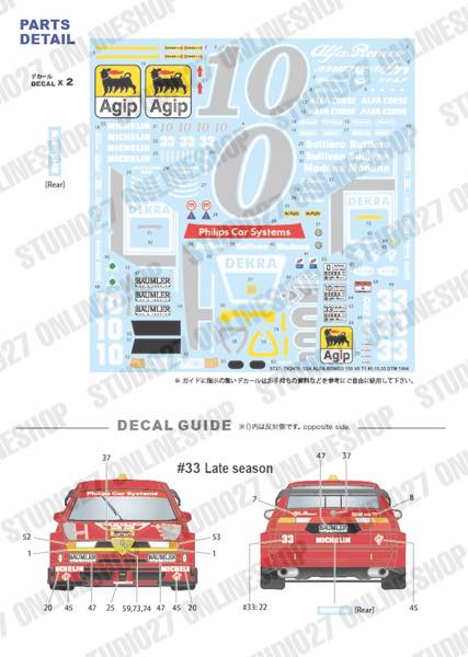 1/24 155 V6 T1 #10/#33 DTM 1994 conversion kit <br>for TAMIYA<br>STUDIO27 ��Conversion Kit��