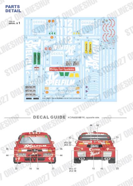 1/24 155 V6 T1 #11/#12 DTM 1994 conversion kit <br>for TAMIYA<br>STUDIO27 Conversion Kit