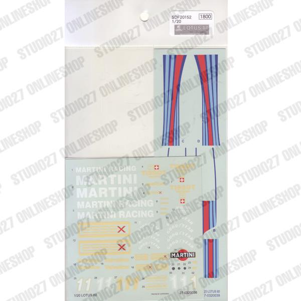 1/20 Lotus 80 1979 Test Ver. - Spare Decal<br>for FK20152<br>STUDIO27 ��Spare Decal��