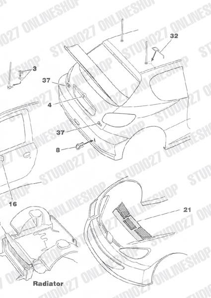 1/24 206 2002 Upgrade Parts <br>for TAMIYA<br>STUDIO27 ��Detail Up Parts��