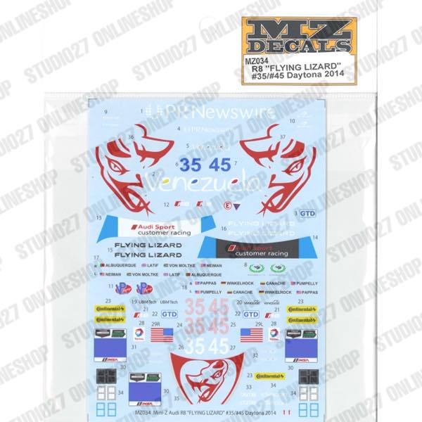 R8 "Flying Lizard" #35/#45 Daytona 2014 <br>for Mini-Z <br>MZ DECALS��Original decal��