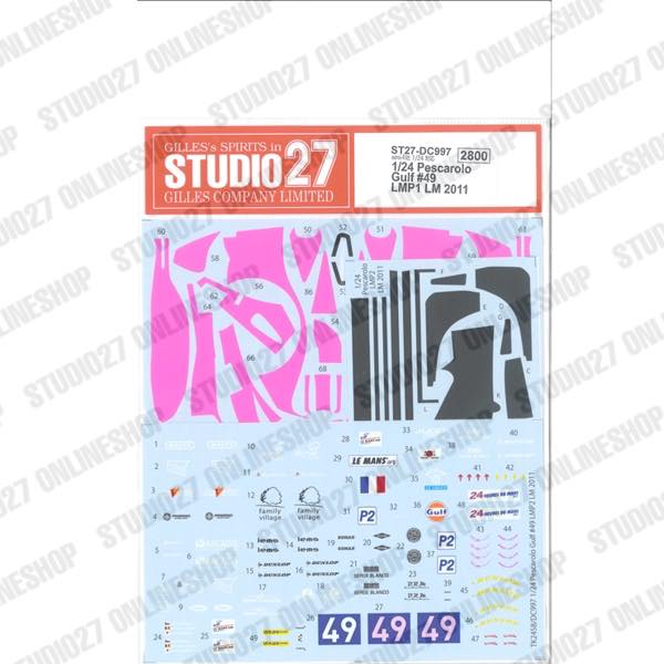1/24 Pescarolo Gulf #49 LMP2 LM 2011<br>for simil'R/TK2458<br>STUDIO27 ��Original Decals��