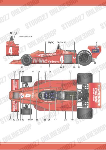 1/20 Theodore Racing��Wolf WR3 AFX F-1 1980 DECAL<br>forST27-TRK001<br>orTAMIYA WR1<br>STUDIO27 ��Multimedia Kit��