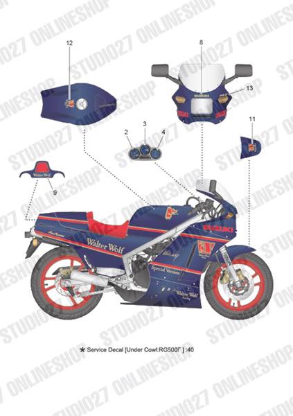 1/12 RG400�� "Walter Wolf"  Late Ver.<br>for Hasegawa<br>STUDIO27 ��Original Decals��