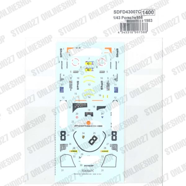 1/43 956 "Marlboro" 1983 (Long tail) - Spare Decal<br>for FD43007C<br>STUDIO27 ��Spare Decal��<br>Printed by Cartograf