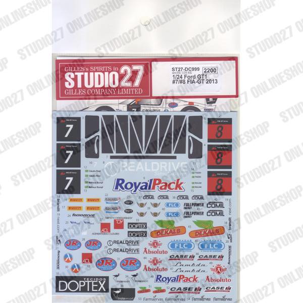 1/24 Ford GT1 FIA-GT #7/#8 2013<br>for simil'R/TK2460<br>STUDIO27 Original Decals