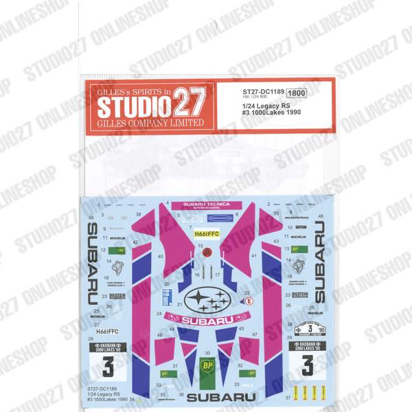 1/24 Legacy RS #3 1000Lakes 1990<br>for Hasegawa<br>STUDIO27 ��Original Decals��