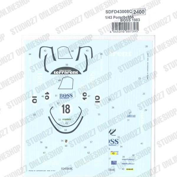 1/43 956 "Boss" 1983 (Long tail) - Spare Decal<br>for FD43008C<br>STUDIO27 Spare Decal<br>Printed by Cartograf