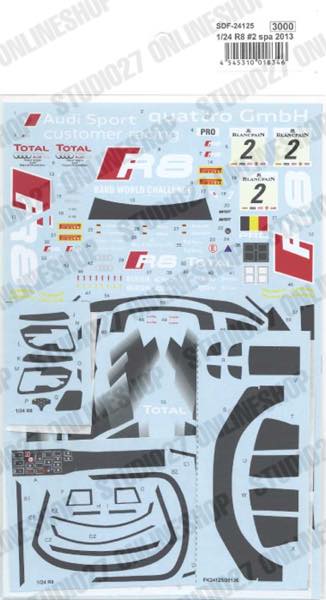 1/24 R8 #2 spa 2013 - Spare Decal<br>for FK24125<br>STUDIO27 ��Spare Decal��
