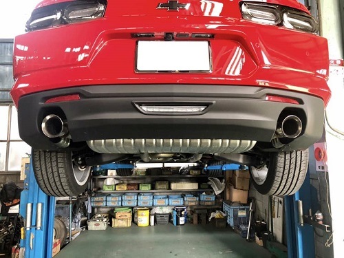 シボレーカマロ5代目　バルブ付きワンオフマフラーリアピース シボレーカマロ5代目 バルブ付きワンオフマフラーリアピース