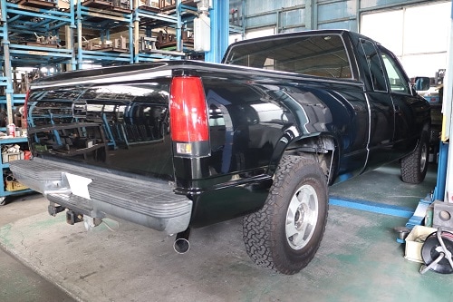 c1500 ワンオフ76.5φ2本サイド出しマフラー フローマスタースーパー10付 加工次第でタホ サバーバンにもいかが？  シボレー Ｃ１５００ マフラー修理 マフラー加工 ワンオフマフラー製作