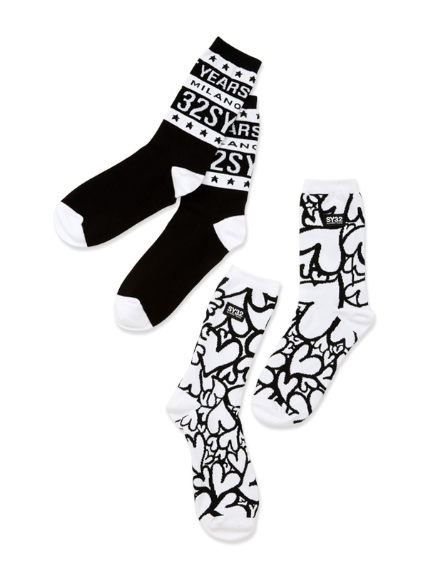 国内発/本物保証/SY32 by SWEET YEARS グラフィック ソックス2色 SY32 by SWEET YEARS 靴下 「SY32 YEARS」GRAPHIC SOX メンズ