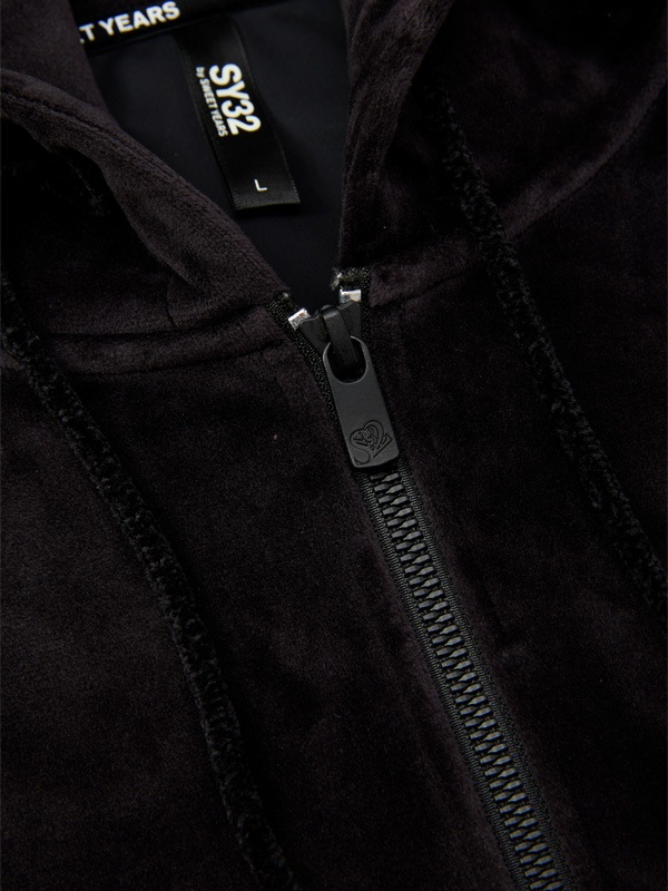 VELOUR 3 LAYER ZIP HOODIE