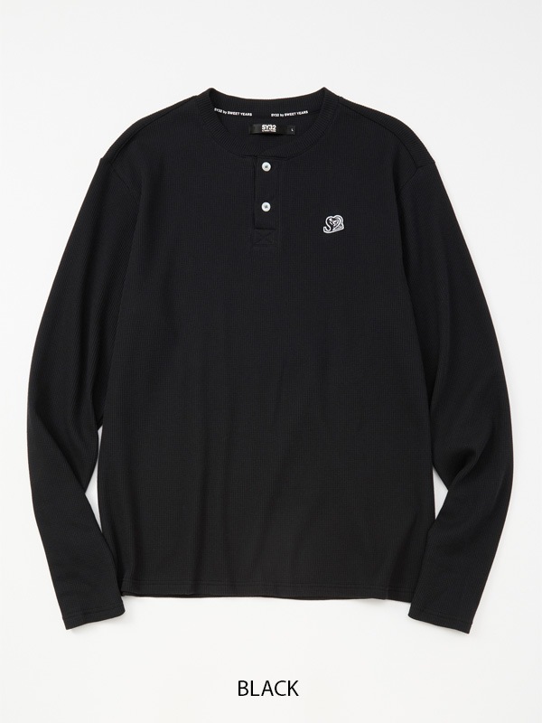 HENRY NECK WAFFLE L/S TEE