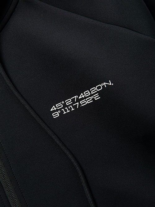 DOUBLE KNIT EMBOSS LOGO ZIP HOODIE