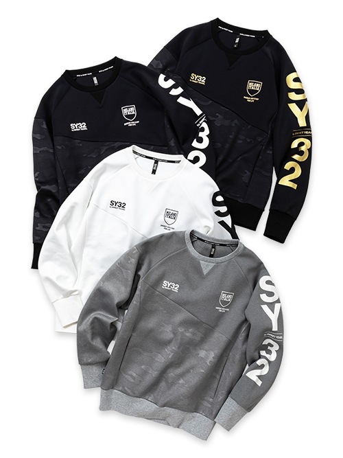 DOUBLE KNIT EMBOSS CAMO SHIELD P/O CREW | ALL ITEMS | 【公式】SY32