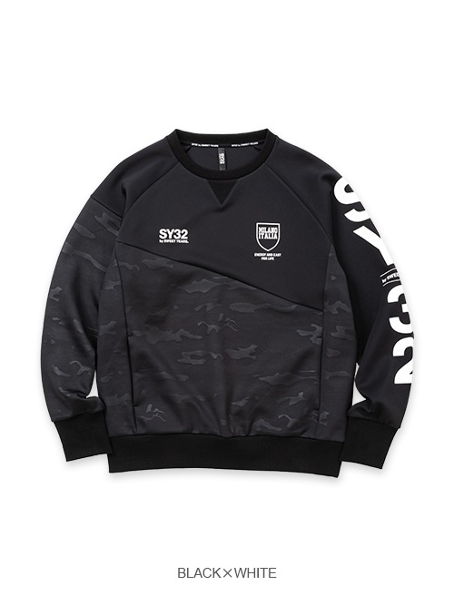 DOUBLE KNIT EMBOSS CAMO SHIELD  P/O CREW