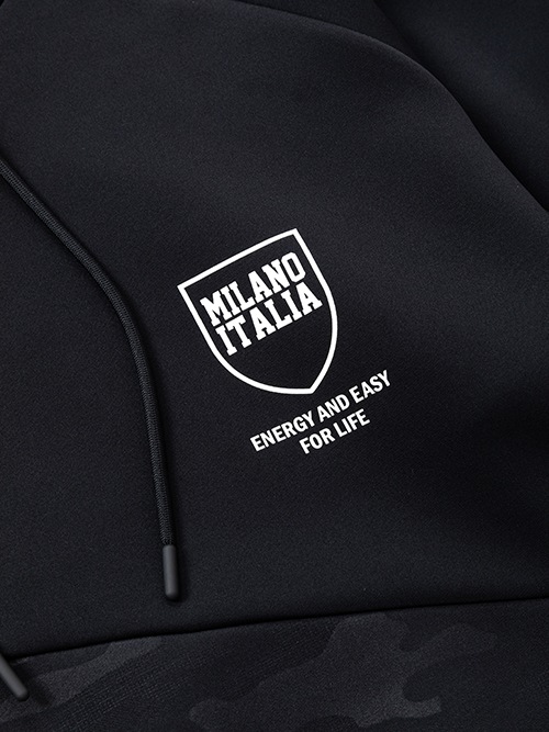 DOUBLE KNIT EMBOSS CAMO SHIELD LOGOP/O HOODIE