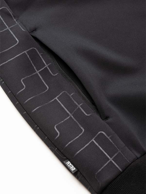 DOUBLE KNIT EMBOSS GEOMETRY ZIP HOODIE