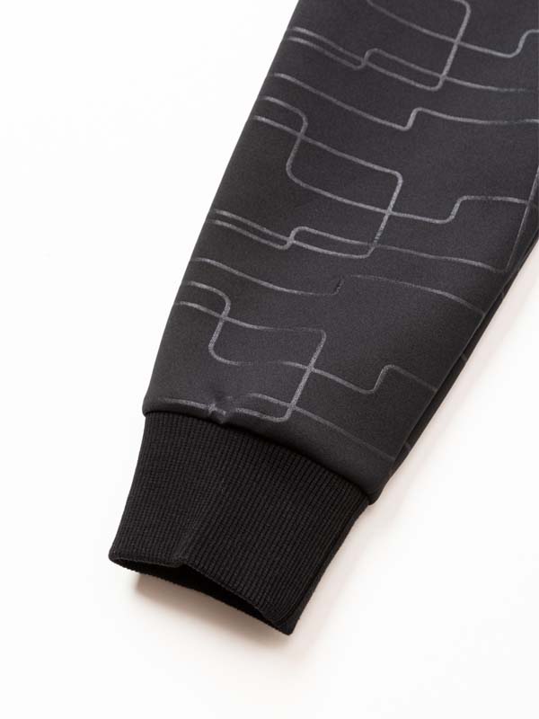 DOUBLE KNIT EMBOSS GEOMETRY ZIP HOODIE