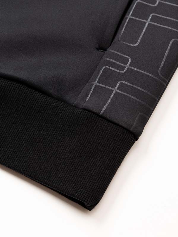 DOUBLE KNIT EMBOSS GEOMETRY ZIP HOODIE