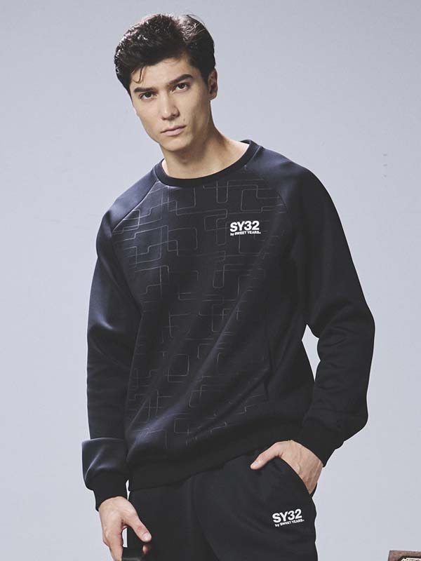 DOUBLE KNIT EMBOSS GEOMETRY P/O CREW