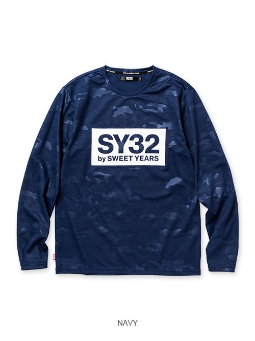 ギフトに★SY32 by SWEET YEARS EMBOSS CAMO BOX LOGO L/S TEE 安達了一選手コラボ】EMBOSS CAMO BOX LOGO L/S TEE | TOPS,T