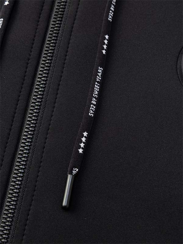 DOUBLE KNIT EMBOSS ZIP HOODIE