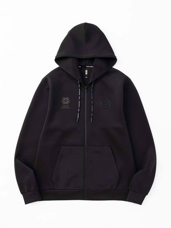 DOUBLE KNIT EMBOSS ZIP HOODIE