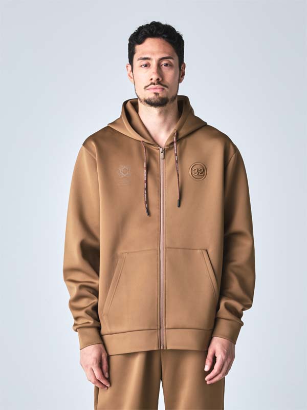 DOUBLE KNIT EMBOSS ZIP HOODIE