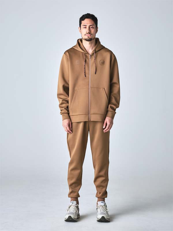 DOUBLE KNIT EMBOSS ZIP HOODIE