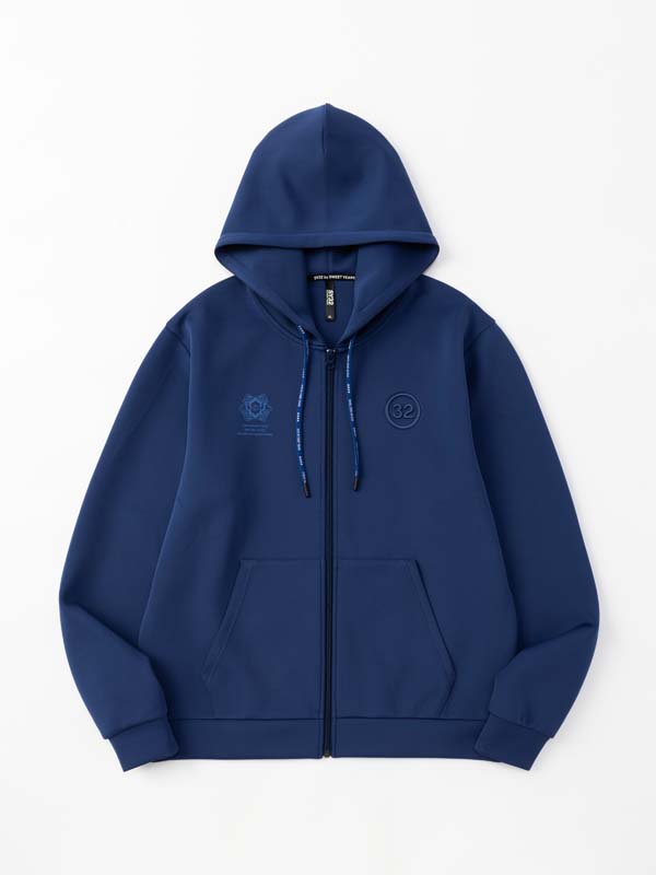 DOUBLE KNIT EMBOSS ZIP HOODIE
