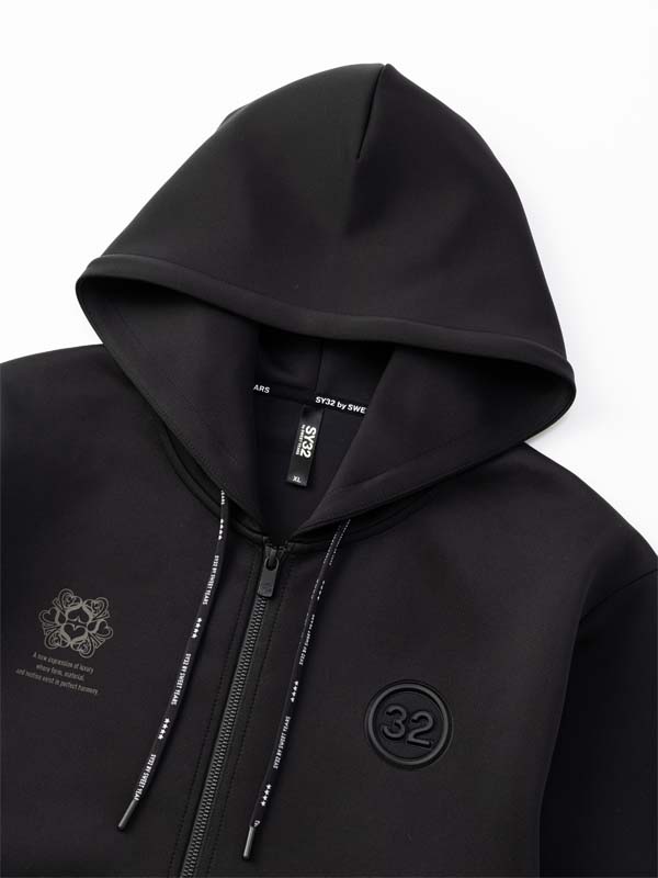 DOUBLE KNIT EMBOSS ZIP HOODIE