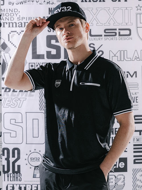 EMBOSS BOX LOGO ZIP POLO