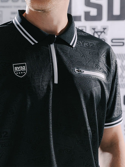 EMBOSS BOX LOGO ZIP POLO