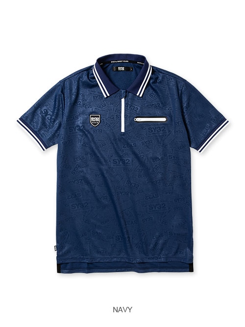 EMBOSS BOX LOGO ZIP POLO