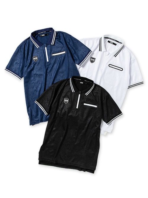 EMBOSS BOX LOGO ZIP POLO