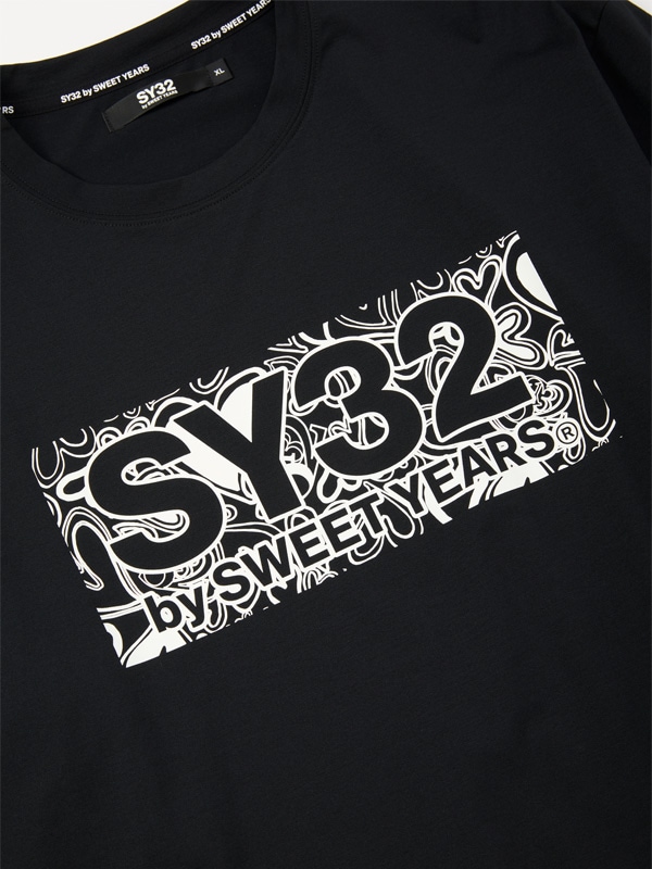 【SY32 SWEET YEARS】レディース ロングスリーブ M ハート総柄 HEART PATTERN BOX LOGO L/S TEE | TOPS,T-SHIRTS | 【公式