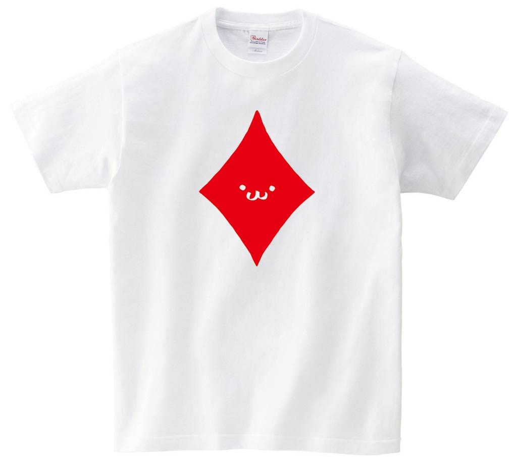 ダイヤ　トランプ　記号　図形　筆絵　イラスト　半袖Tシャツ