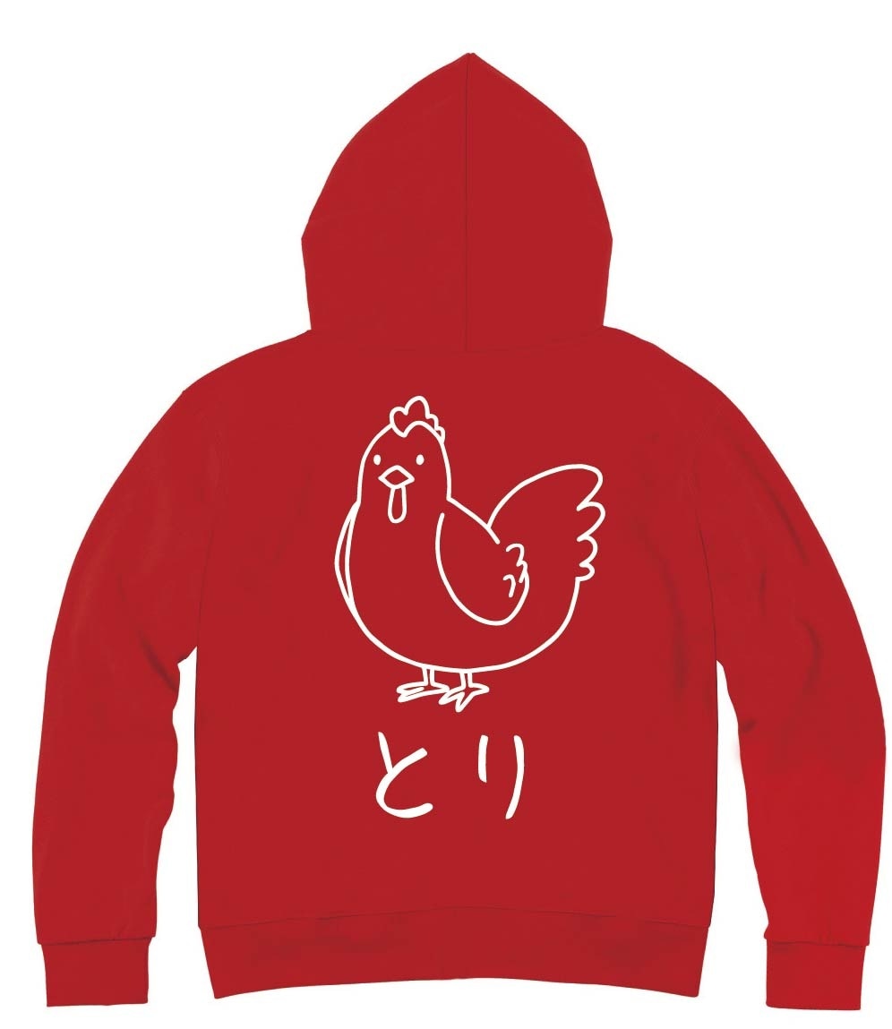 とり 鶏 動物 イラスト ジップパーカー