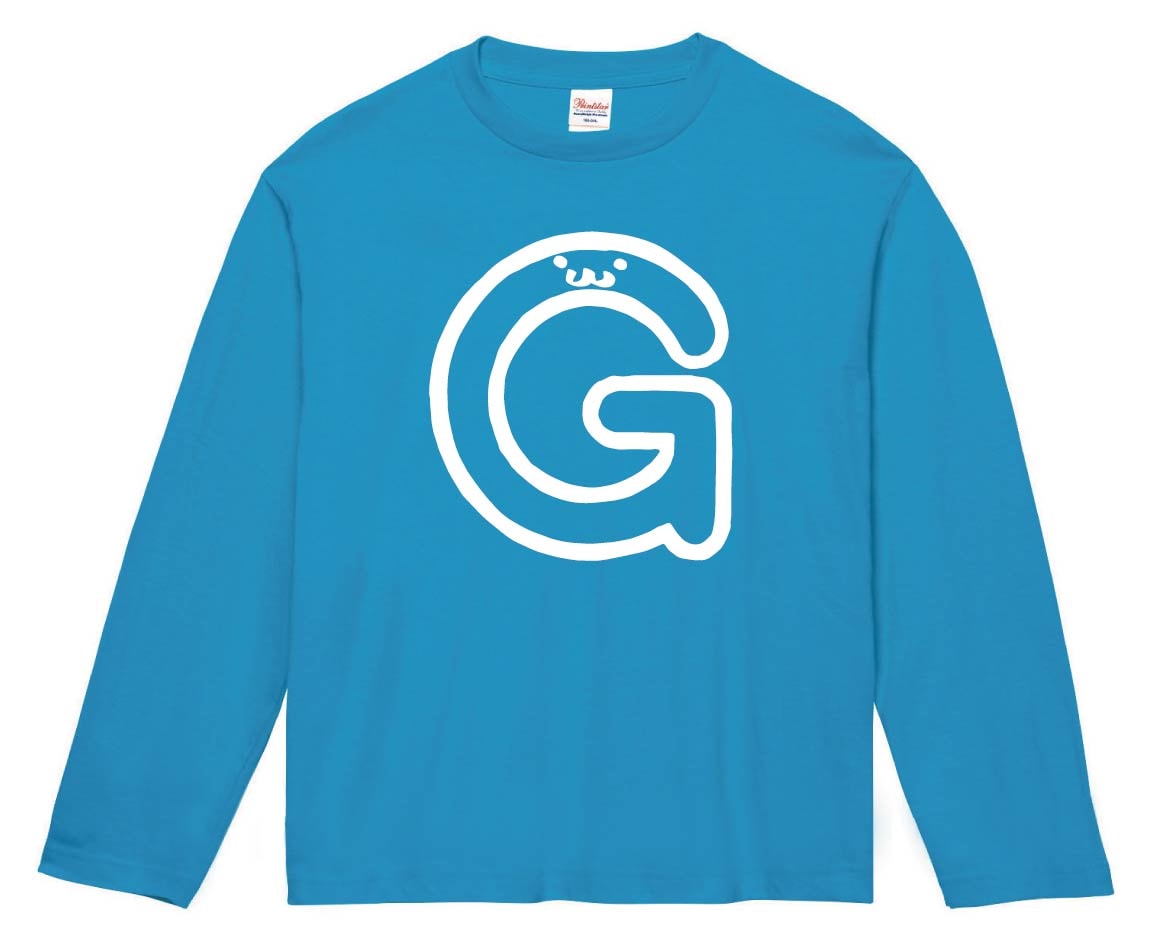 G　ジー　アルファベット　記号　文字　筆絵　イラスト　長袖Tシャツ