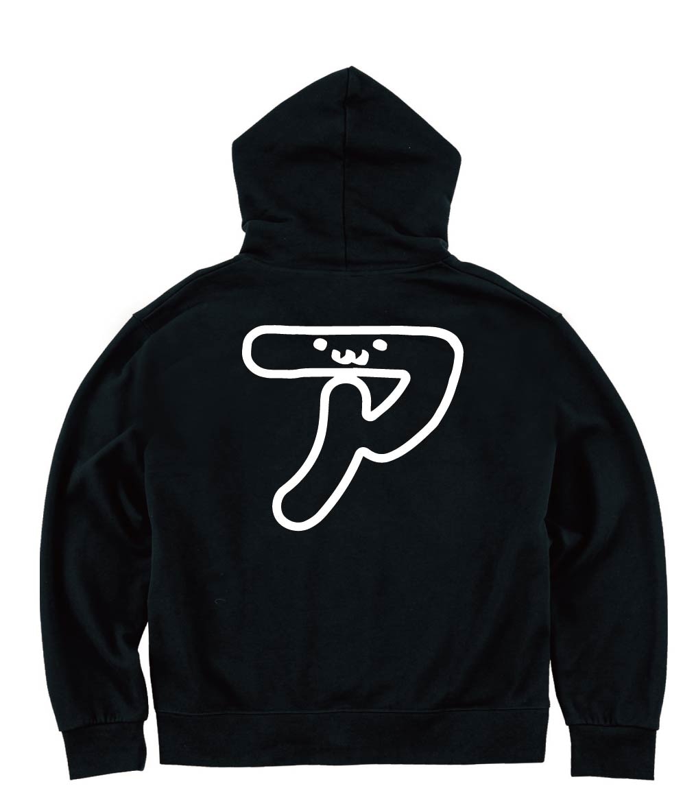 ア　カタカナ　片仮名　一文字　五十音　筆絵　イラスト　ジップパーカー