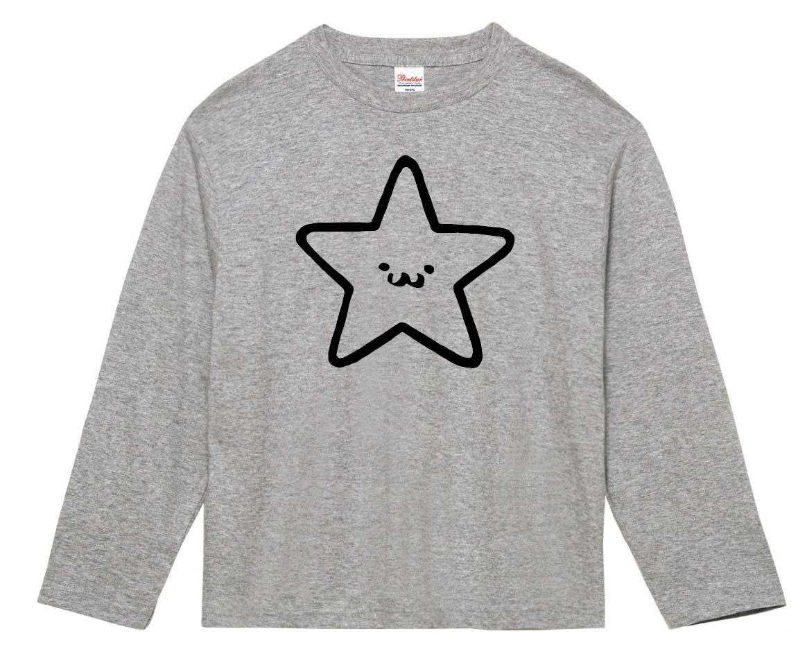 ほし 星 スター 記号 図形 筆絵 イラスト 長袖tシャツ 記号 サモエスキー ほし 星 スター 記号 図形 筆絵 イラスト 長袖tシャツ 記号 サモエスキー