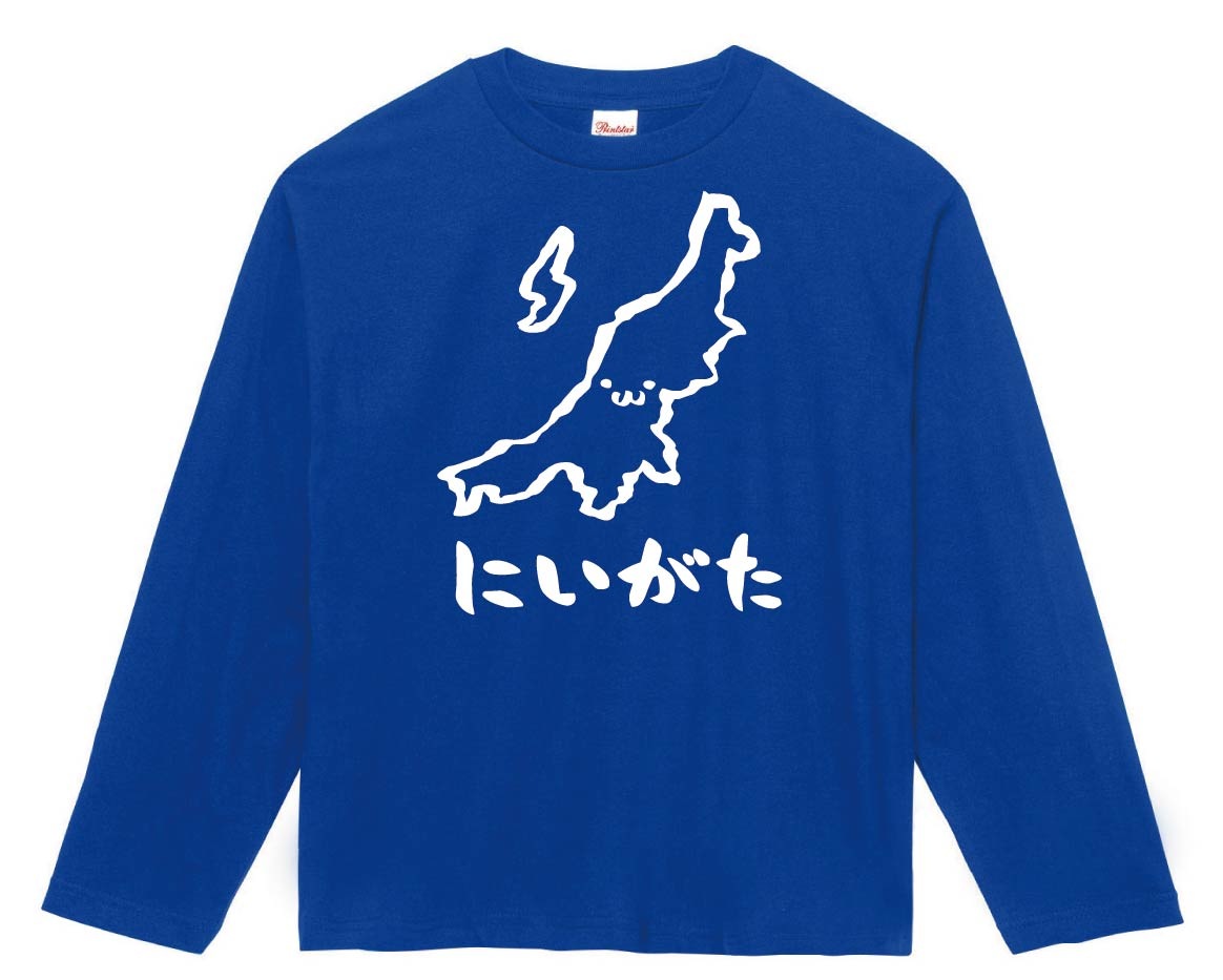 にいがた 新潟県 都道府県 地図 筆絵 イラスト 長袖tシャツ すべての商品 サモエスキー