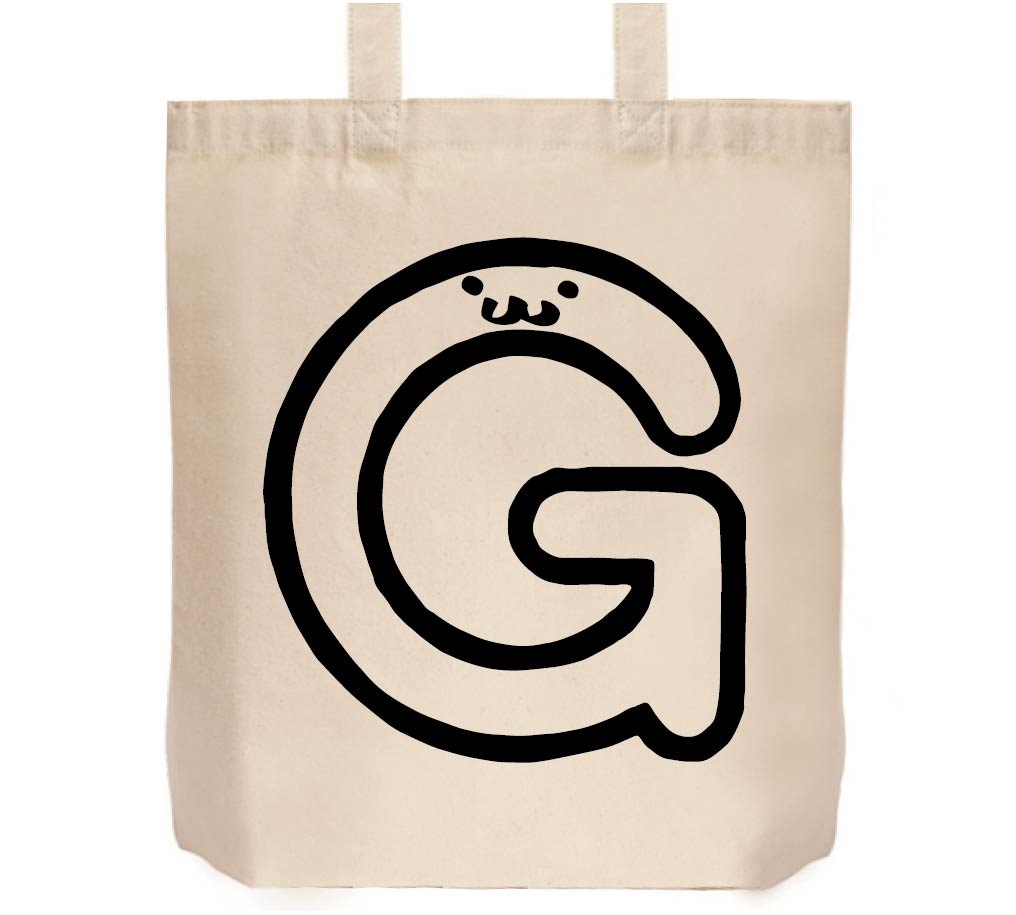 G ジー アルファベット 記号 文字 筆絵 イラスト トートバッグ すべての商品 サモエスキー