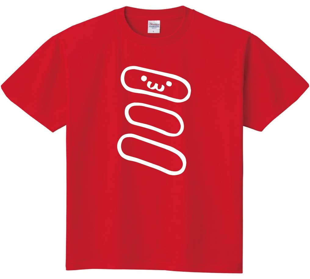 ミ　カタカナ　片仮名　一文字　五十音　筆絵　イラスト　半袖Tシャツ